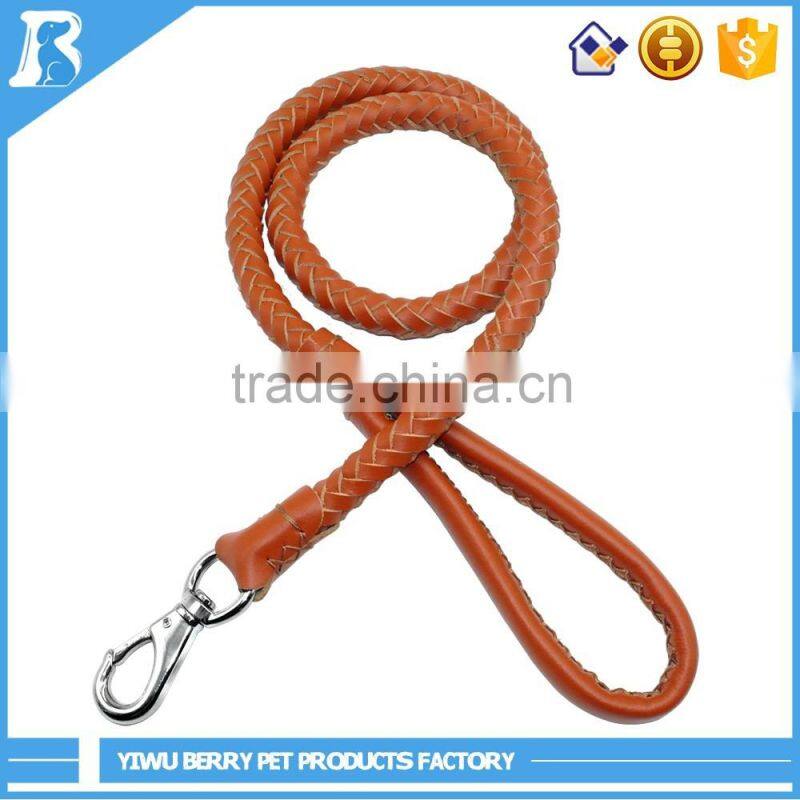China Supplier High Quality Real Leather Braided Rope Dog Leash