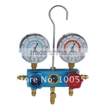 1/4 SAE 2-valve diaphragm valve manifold with sight glass 68mm and 80mm gauge optional PR1004
