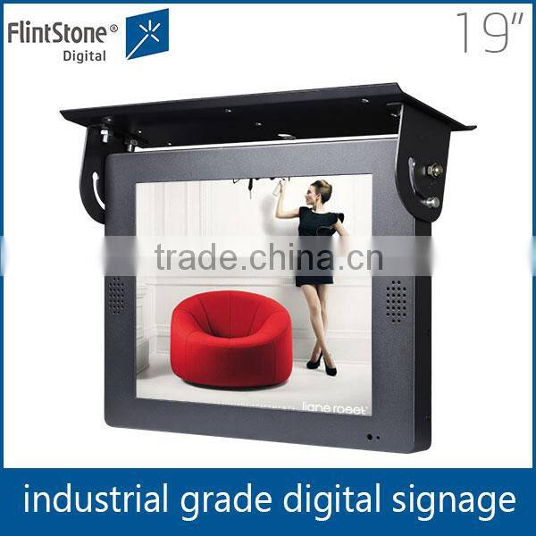 High quality optional 19 inch LCD AD player, train USB LCD video player, 12v24v auto loop display lcd advertising monitor