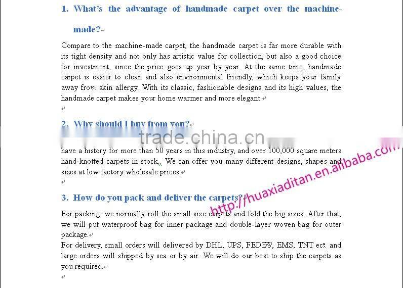 FACTORY PRICE classic hand knotted silk rug carpets