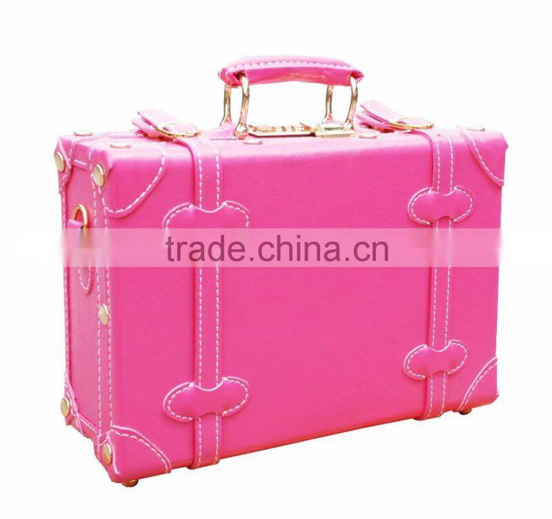 Hot selling girl pink 1930s vintage suitcase