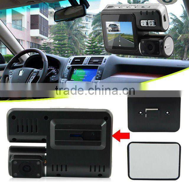 2.0 inch HD TFT 120 Degree Wide angle + G-sensor + dual camera video registrator