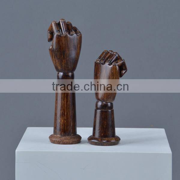 wooden window display mannequin hand