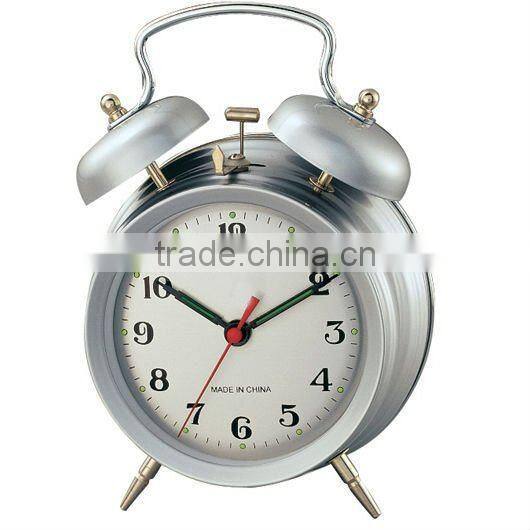 4 inches metal mechanical twin bell alarm clock