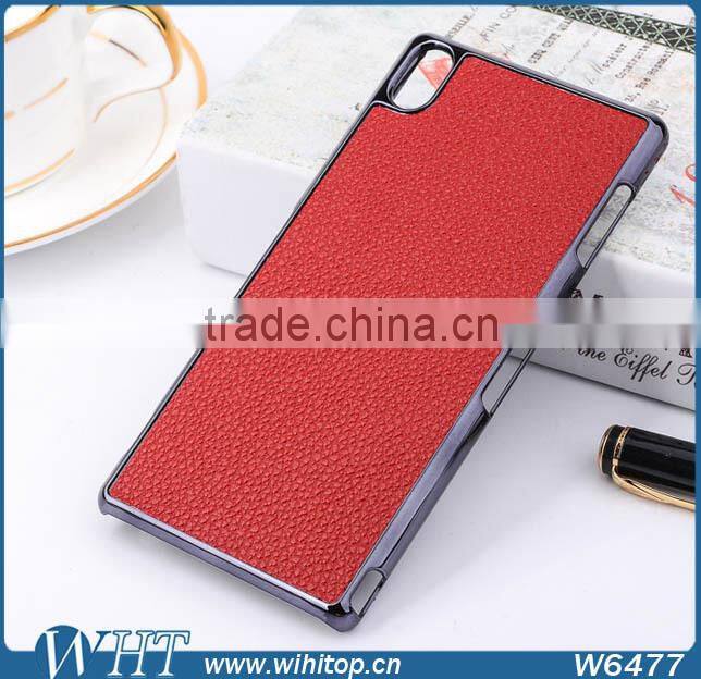 Alibaba Express Hot Sale PC Back Cover for Sony Z3 Case, Chrome Leather Case for Xperia Z3