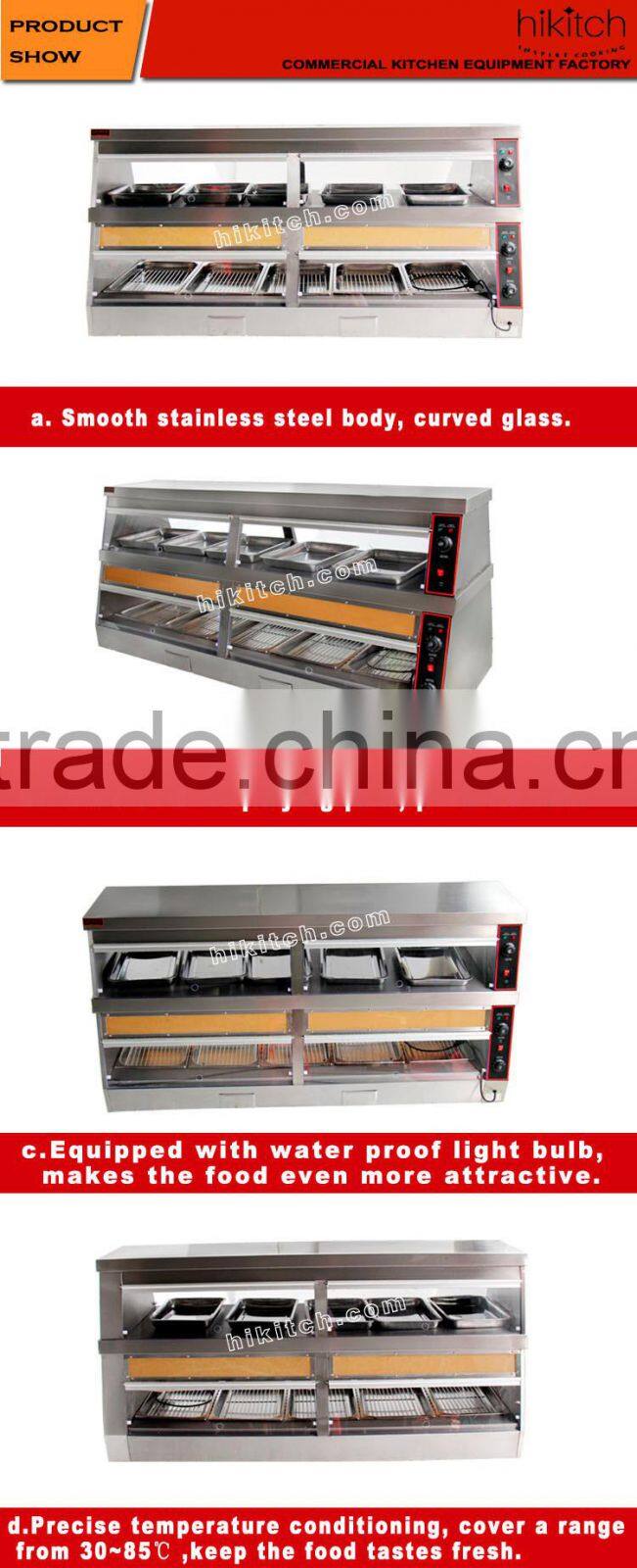 Stainless steel food warmer equipment display showcase provide CE