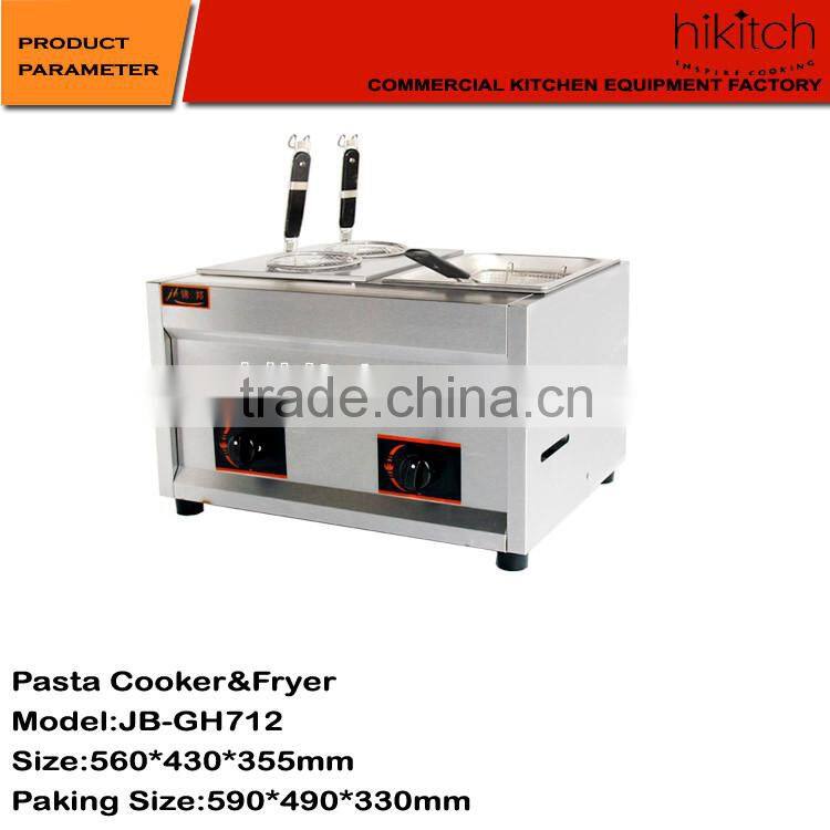 Stainless steel LPG gas pasta cooker / deep fryer machine in Guangzhou