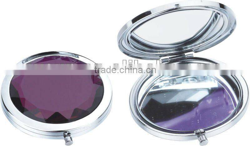 crystal pocket mirror with round shape for promotional