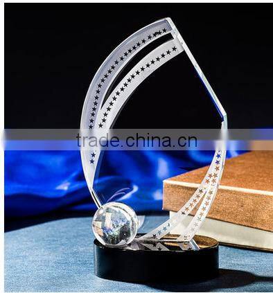 popular new design design crystal trophy award for souvenir gift