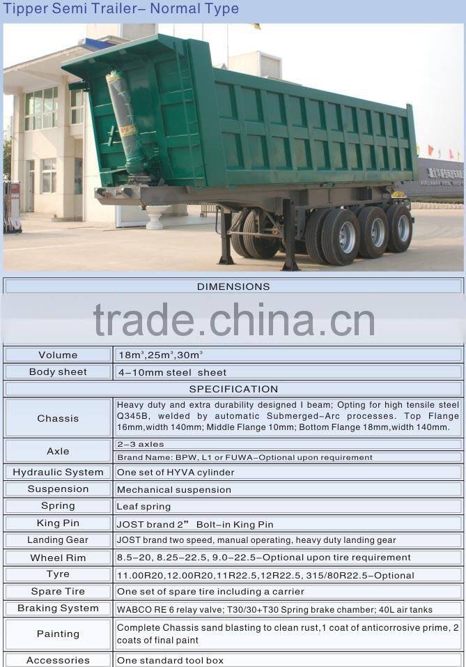 High quality heavy duty truck HOWO dumper semitrailers made in china