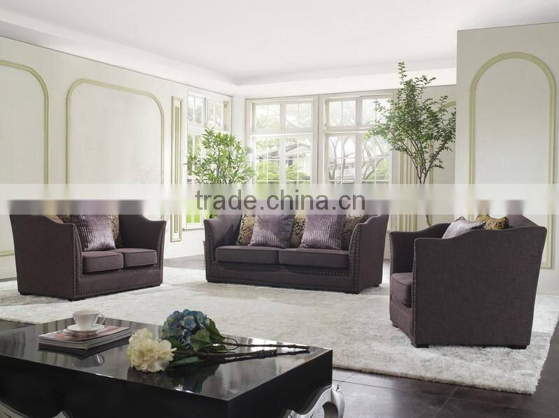 Leisure coffee color fabric sofa AL026