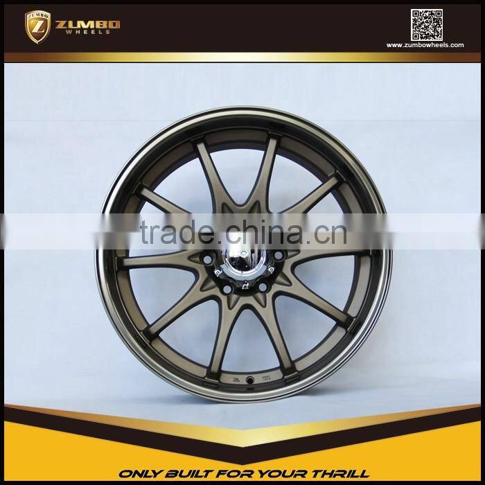 ZUMBO F7647 Semi Matt Bronze Machine Lip+Bronze Cataphoreisis Car Alloy Wheel Rims
