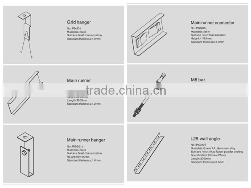 Weather Resistance Aluminum / Metal Open Grid Suspended Ceiling for Shopping Hall