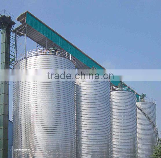 Galvanized hopper bottom corrugated grain silo