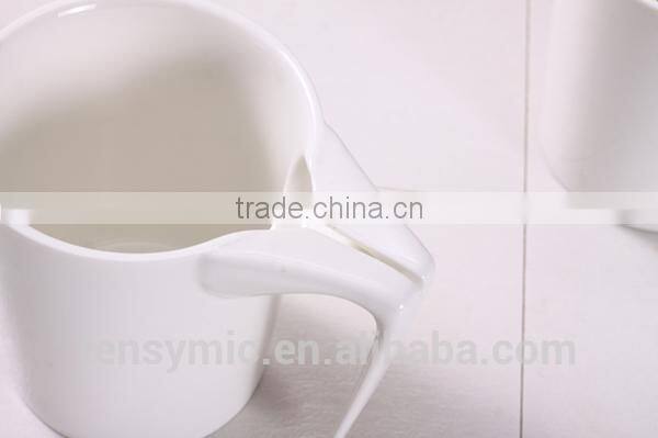 10/12OZ ceramic special design tea bag holding porcelain cup ceramic creative mug