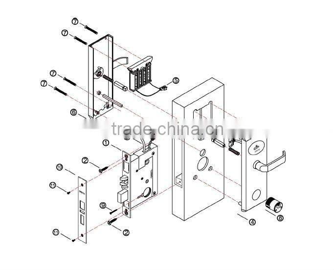 E1010S 33 magnetic strip card hotel lock with locking system