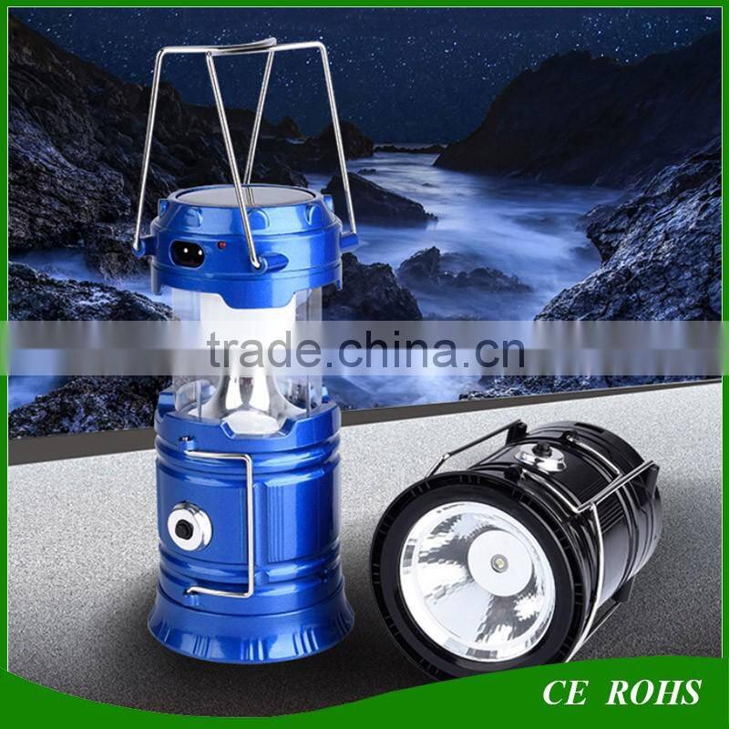 Foldable LED Light Solar Camping led rechargeable emergency lantern With Torch