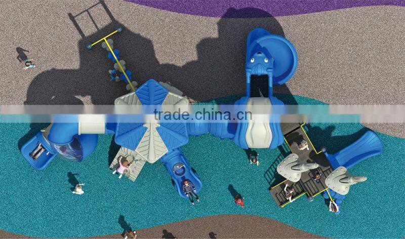 KAIQI Blue Community Children Play Equipment Tube Slide Playground Outdoor KQ50082A