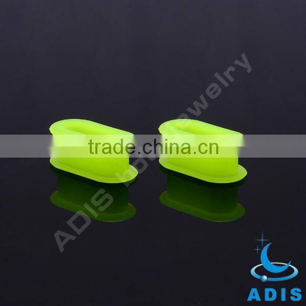 Colorful rectangle shape ear tunnel plugs piercings square silicone flesh tunnel