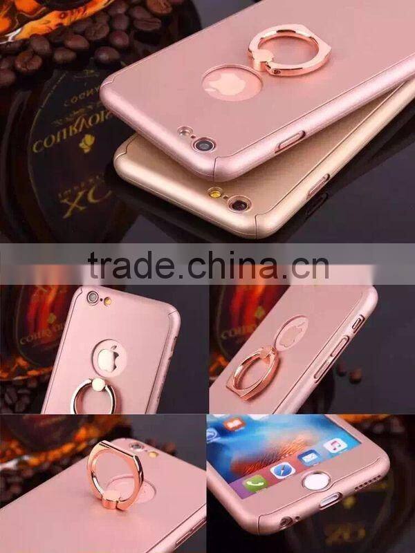 For iphone samsung galaxy j3 cover/360 degree Full cover protective slim hard PC cover / 360 Rotating Ring Holder Phone Case