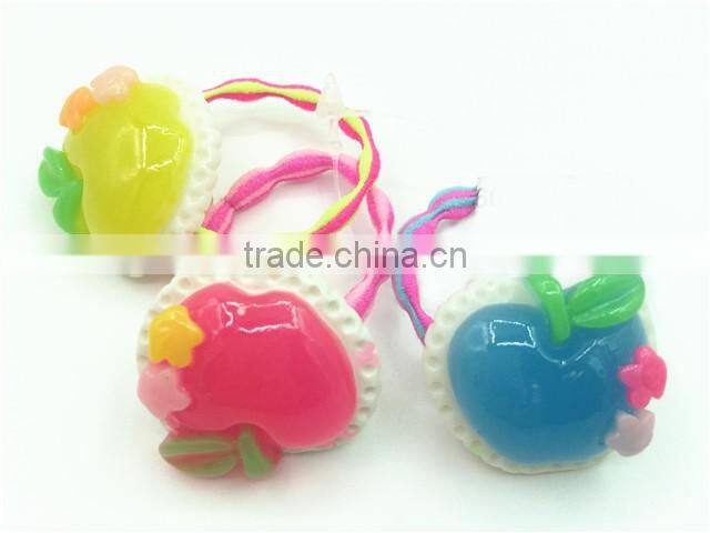 Lovely candy colors heart design with little flowers children hair tie set