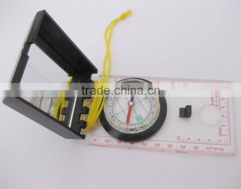Standard Military folding ruler map compass/map Compass with mirror
