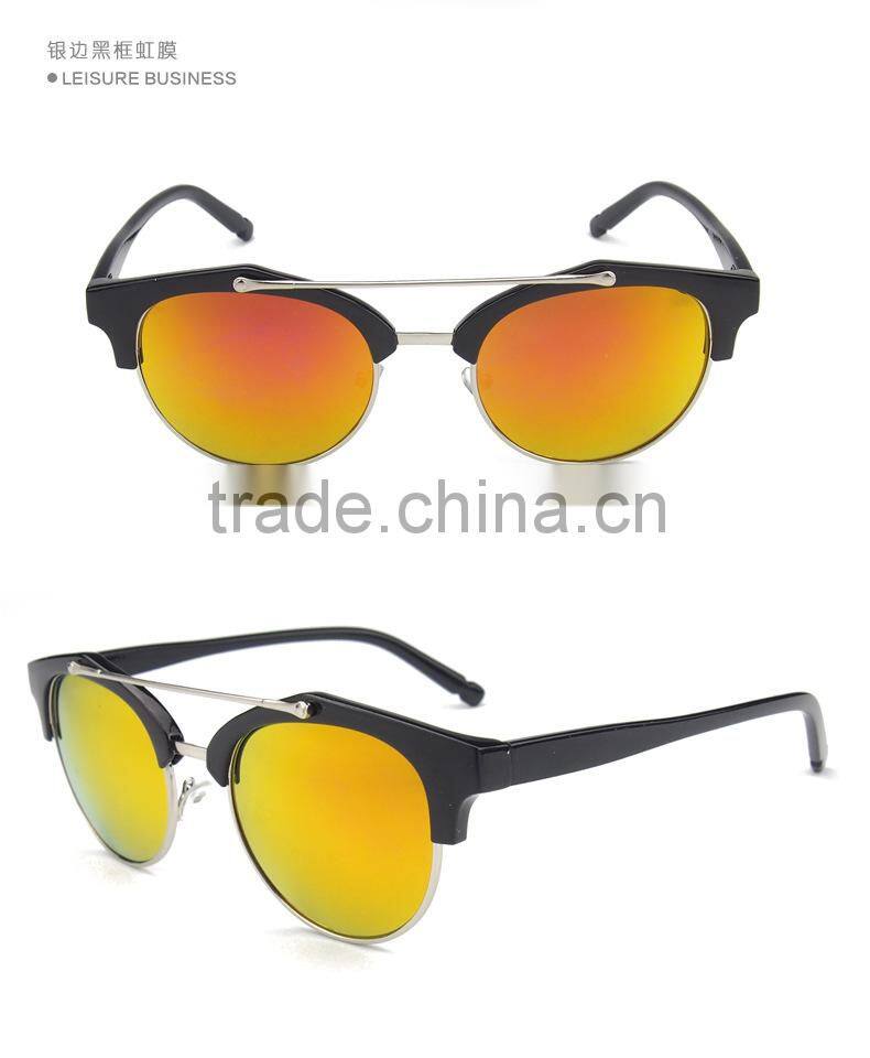 New product Half frame color film sunglasses Retro sunglasses