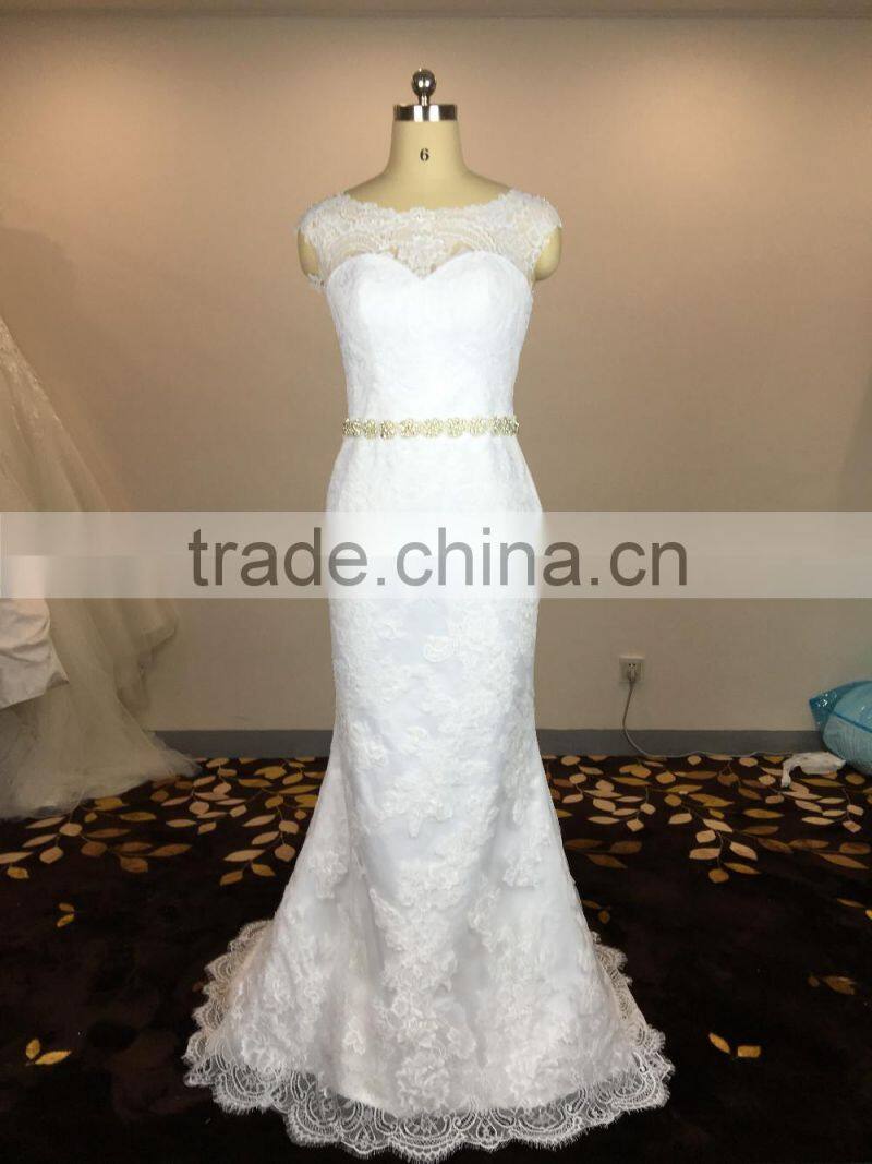 (MY20160602) Lace Mermaid Wedding Dresses With Detachable Train 2016