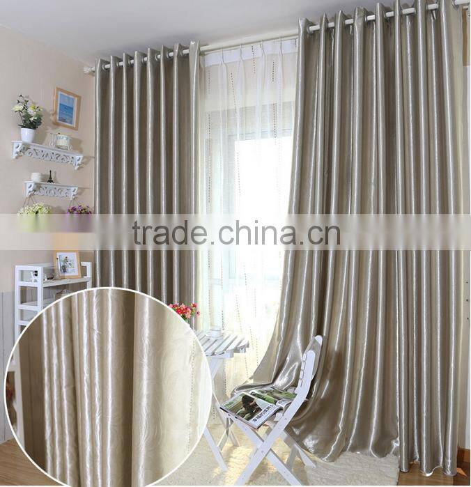 Thick full blackout curtains Flocking Jacquard