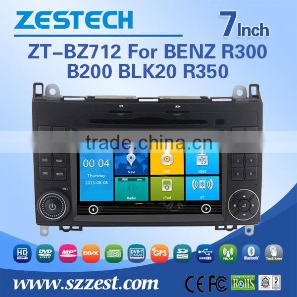 High quality of 7inch touch screen car audio dvd player for Mercedes-Benz R300 B200 BLK20 R350 with 3G WiFi OBDII DVR function