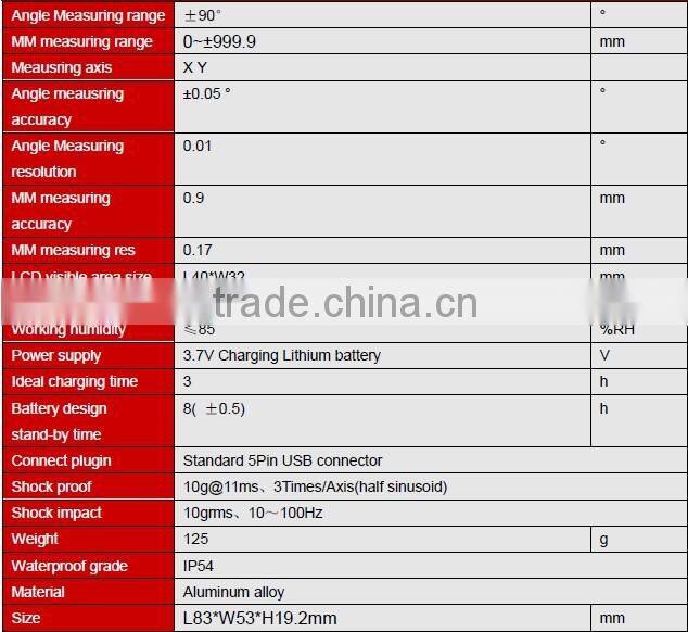 DMI420 Fast Response Inclinometer Digital Dual axis With High Precision 0.05deg Based On Micro-mechanical Principle