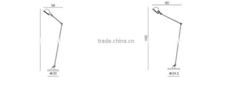 decoration modern Iron black room floor lamp with shelf