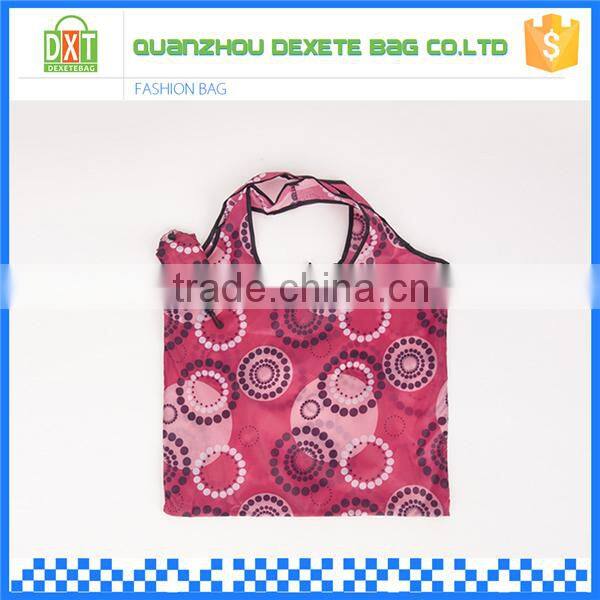 2016 Cheap designers printed polyester tote shopping bag fold reusable