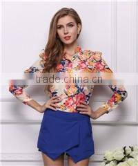 New 2015 Spring Fashion Long Sleeve Tops Women Hollow Out Lace Cotton Blouse Shirt Plus Size Blouse