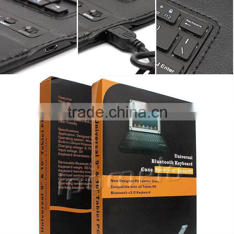 sliding case bluetooth keyboard PU leather tablet universal cover