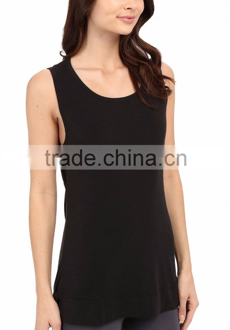 Ramax Custom Women Sleeveless Draped Back Design Workout Tank Top