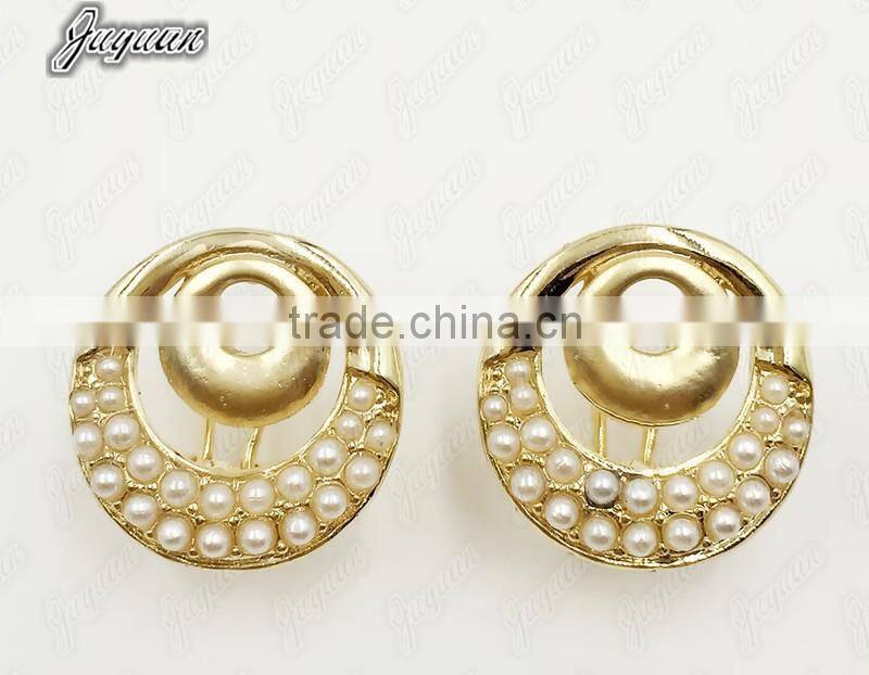 Juyuan Fashion 18K Gold Plated Pendant&Earring Pearl Set