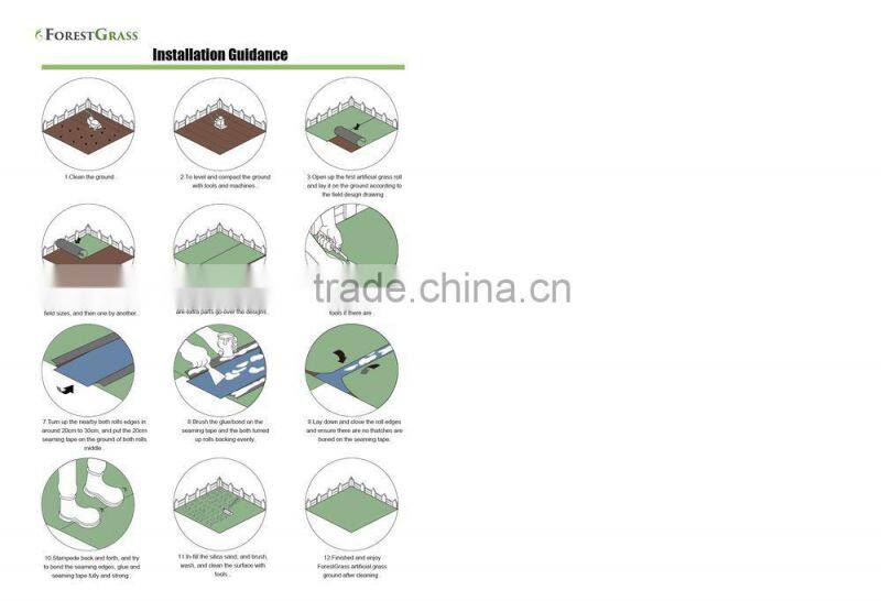 High density green Tennis artificial grass