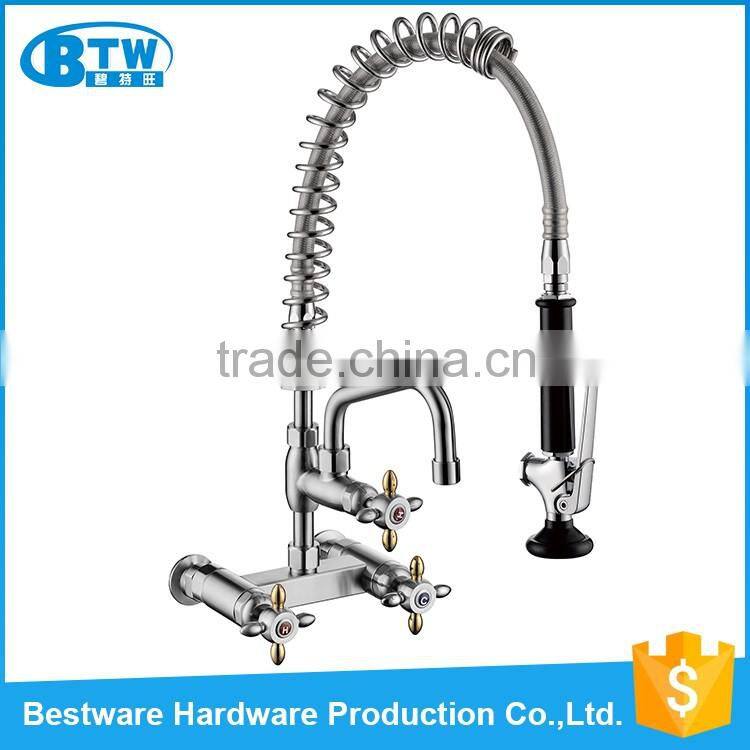 wholesale custom wall mounted commercial pre-rinse stainles steel industrial kitchen sink faucet