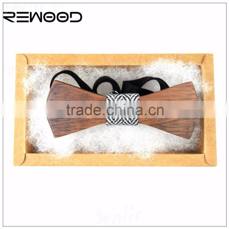Fashionable most popular china customized wooden bow tie box