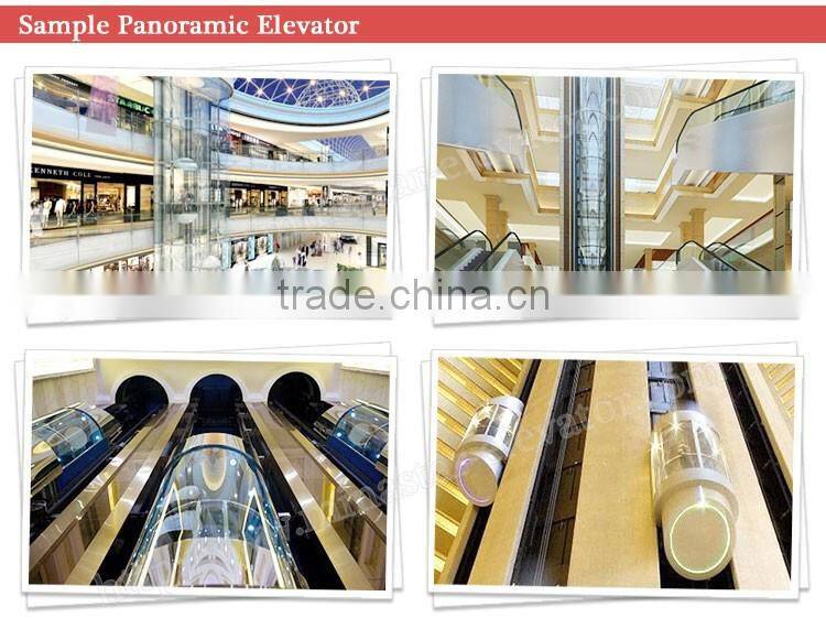 VVVF Passenger Elevator Gearless sightseeing lift commercial building panoramic elevators