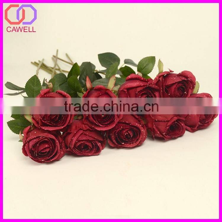 artificial silk white rose bud