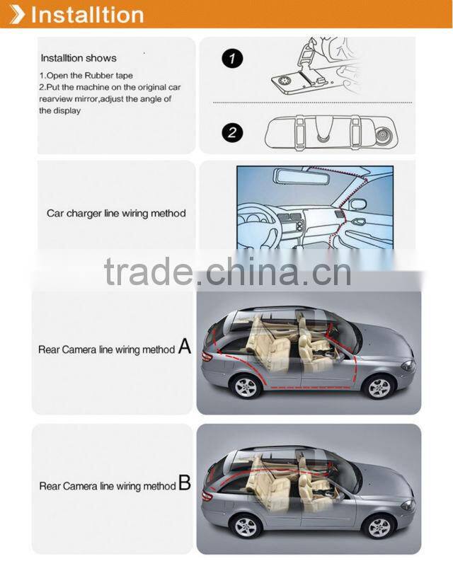 Factory Cheap 2.4 inch 170 Degree HD Car DVR Rearview Mirror Wireless Backup Camera