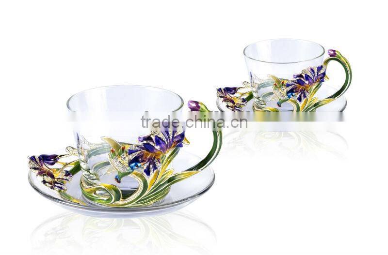 Iris coffee cups set for home/hotel/bar decoration wedding gift