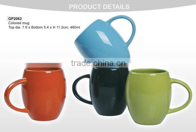 solid color drum belly ceramic mug