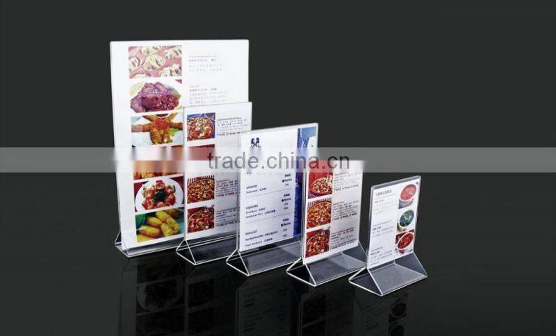 Clear Acrylic Slant Back Ad / Sign Holder, Plastic Slanted Picture / Photo Frame