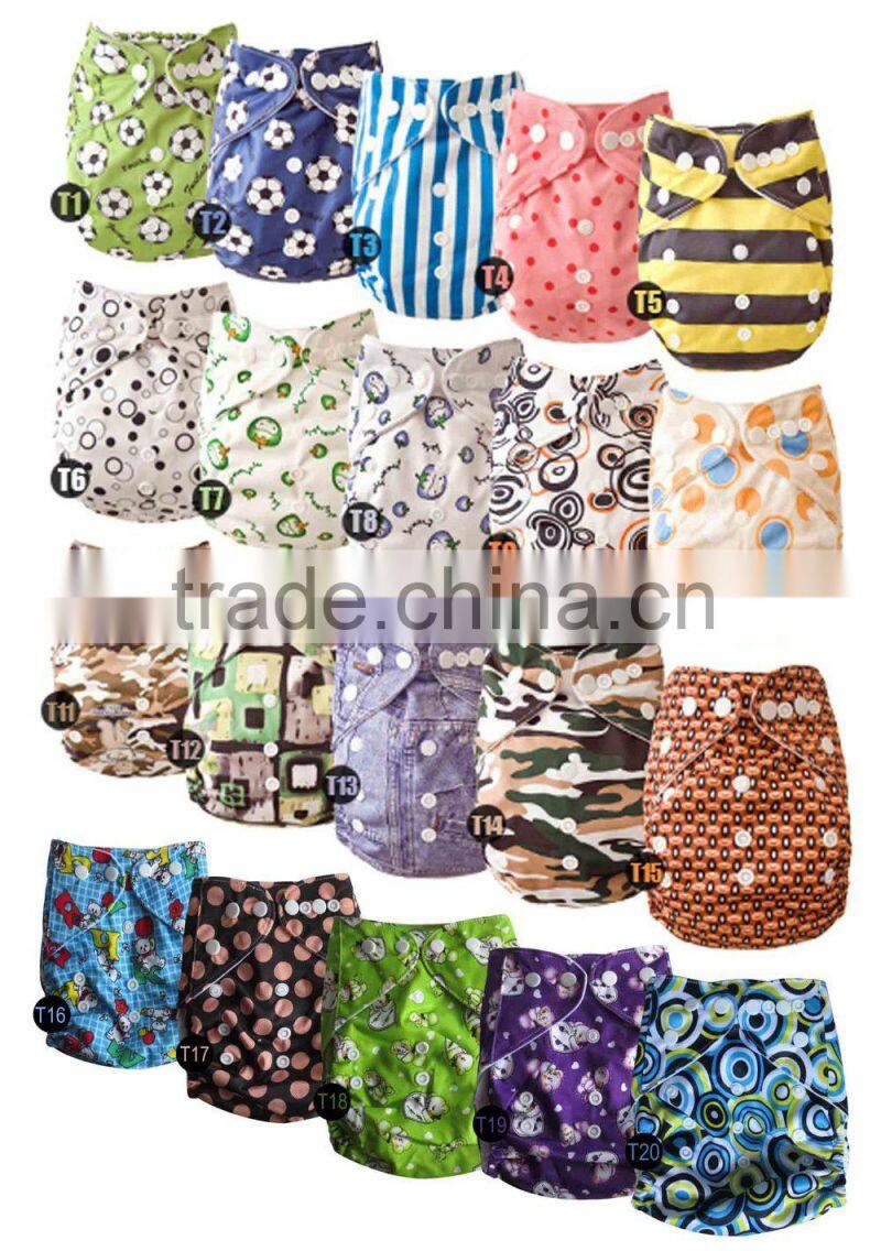 Eco friendly Reusable waterproof plain color baby cloth diaper cover without pocket