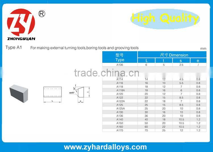 YG6 sintered type A carbide brazed tips