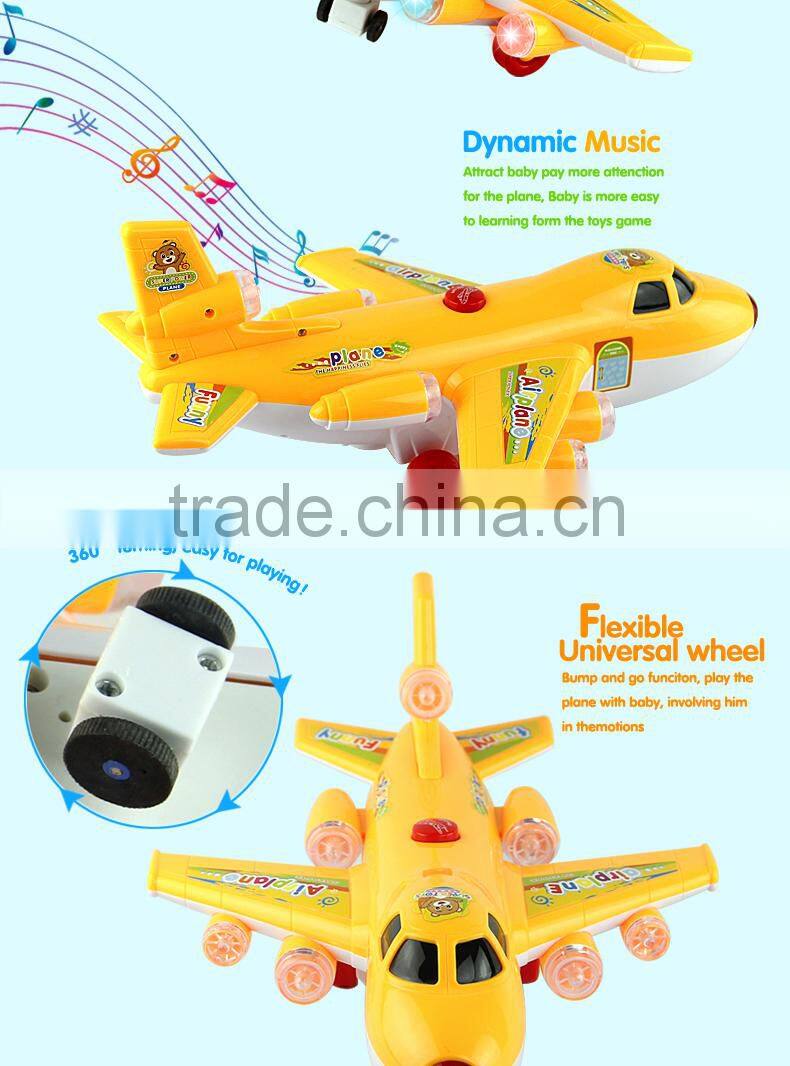 Kid promotion gift toys bo music plastic aircraft with light & sound
