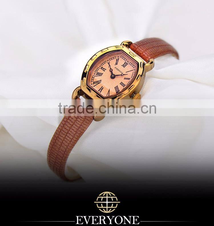 2016 Fashion vintage women watch Genuine leather waterproof women watch lady